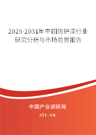 2025-2031年中國防護漆行業(yè)研究分析與市場前景報告