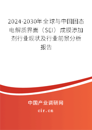2024-2030年全球與中國(guó)固態(tài)電解質(zhì)界面（SEI）成膜添加劑行業(yè)現(xiàn)狀及行業(yè)前景分析報(bào)告