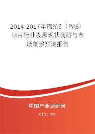 2014-2017年錦綸6(PA6)切片行業(yè)發(fā)展現(xiàn)狀調(diào)研與市場前景預(yù)測報告 2014-2017年錦綸6(PA6)切片行業(yè)發(fā)展現(xiàn)狀調(diào)研與市場前景預(yù)測報告