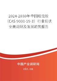 2024-2030年中國粗蟲膠（CAS 9000-59-3）行業(yè)現狀全面調研及發(fā)展趨勢報告