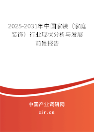 2025-2031年中國(guó)家裝（家庭裝飾）行業(yè)現(xiàn)狀分析與發(fā)展前景報(bào)告