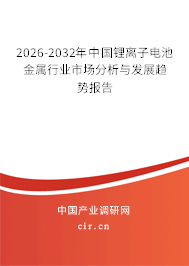 2026-2032年中國鋰離子電池金屬行業(yè)市場分析與發(fā)展趨勢報(bào)告