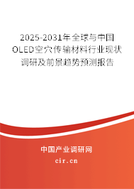 2025-2031年全球與中國OLED空穴傳輸材料行業(yè)現狀調研及前景趨勢預測報告