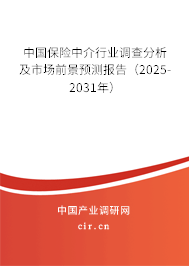 中國保險中介行業(yè)調(diào)查分析及市場前景預(yù)測報告(2025-2031年) 中國保險中介行業(yè)調(diào)查分析及市場前景預(yù)測報告(2025-2031年)