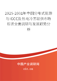 2025-2031年中國分布式能源與IGCC及熱電冷三聯(lián)供市場現(xiàn)狀全面調研與發(fā)展趨勢分析 2025-2031年中國分布式能源與IGCC及熱電冷三聯(lián)供市場現(xiàn)狀全面調研與發(fā)展趨勢分析