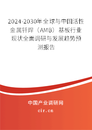 2024-2030年全球與中國活性金屬釬焊(AMB)基板行業(yè)現(xiàn)狀全面調(diào)研與發(fā)展趨勢(shì)預(yù)測(cè)報(bào)告 2024-2030年全球與中國活性金屬釬焊(AMB)基板行業(yè)現(xiàn)狀全面調(diào)研與發(fā)展趨勢(shì)預(yù)測(cè)報(bào)告