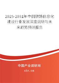 2025-2031年中國鐵路信息化建設(shè)行業(yè)發(fā)展深度調(diào)研與未來趨勢預測報告