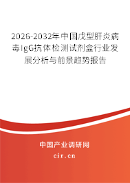 2026-2032年中國戊型肝炎病毒IgG抗體檢測試劑盒行業(yè)發(fā)展分析與前景趨勢報告