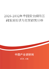 2026-2032年中國安全閥背壓閥發(fā)展現(xiàn)狀與前景趨勢分析 2026-2032年中國安全閥背壓閥發(fā)展現(xiàn)狀與前景趨勢分析