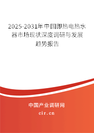 2025-2031年中國即熱電熱水器市場現(xiàn)狀深度調(diào)研與發(fā)展趨勢報告