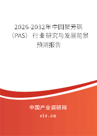 2026-2032年中國聚芳砜(PAS)行業(yè)研究與發(fā)展前景預(yù)測報(bào)告 2026-2032年中國聚芳砜(PAS)行業(yè)研究與發(fā)展前景預(yù)測報(bào)告