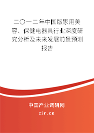 二〇一二年中國版家用美容、保健電器具行業(yè)深度研究分析及未來發(fā)展前景預測報告