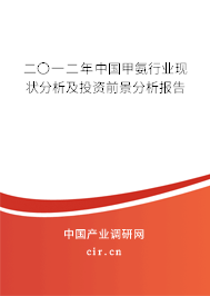 二〇一二年中國甲氨行業(yè)現(xiàn)狀分析及投資前景分析報告 二〇一二年中國甲氨行業(yè)現(xiàn)狀分析及投資前景分析報告
