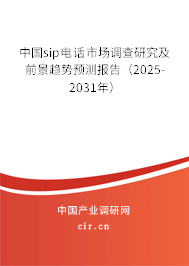 中國(guó)SIP電話市場(chǎng)調(diào)查研究及前景趨勢(shì)預(yù)測(cè)報(bào)告（2025-2031年）