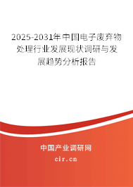 2025-2031年中國電子廢棄物處理行業(yè)發(fā)展現(xiàn)狀調(diào)研與發(fā)展趨勢分析報告 2025-2031年中國電子廢棄物處理行業(yè)發(fā)展現(xiàn)狀調(diào)研與發(fā)展趨勢分析報告