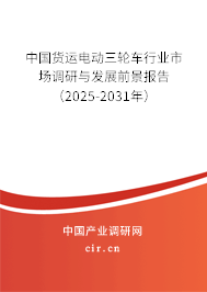 中國貨運(yùn)電動三輪車行業(yè)市場調(diào)研與發(fā)展前景報告(2025-2031年) 中國貨運(yùn)電動三輪車行業(yè)市場調(diào)研與發(fā)展前景報告(2025-2031年)