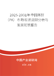 2025-2031年中國苯酐（PA）市場現(xiàn)狀調(diào)研分析與發(fā)展前景報告