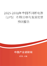 2025-2031年中國不間斷電源（UPS）市場分析與發(fā)展前景預測報告
