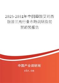 2025-2031年中國草酸艾司西酞普蘭片行業(yè)市場調研及前景趨勢報告