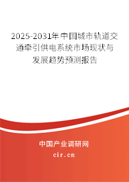 2025-2031年中國城市軌道交通牽引供電系統(tǒng)市場現(xiàn)狀與發(fā)展趨勢預測報告