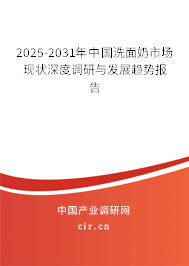 2025-2031年中國洗面奶市場(chǎng)現(xiàn)狀深度調(diào)研與發(fā)展趨勢(shì)報(bào)告