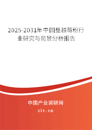 2025-2031年中國蔓越莓粉行業(yè)研究與前景分析報告 2025-2031年中國蔓越莓粉行業(yè)研究與前景分析報告