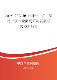 2025-2031年中國十二烷二酸行業(yè)現(xiàn)狀全面調(diào)研與發(fā)展趨勢預(yù)測報告 2025-2031年中國十二烷二酸行業(yè)現(xiàn)狀全面調(diào)研與發(fā)展趨勢預(yù)測報告