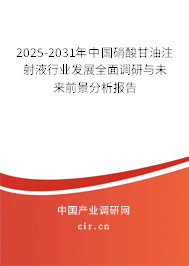 2025-2031年中國硝酸甘油注射液行業(yè)發(fā)展全面調(diào)研與未來前景分析報告