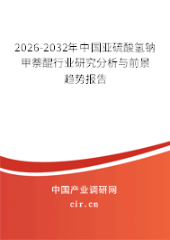 2026-2032年中國亞硫酸氫鈉甲萘醌行業(yè)研究分析與前景趨勢報告
