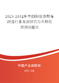 2025-2031年中國(guó)新能源整車(chē)制造行業(yè)發(fā)展研究與市場(chǎng)前景預(yù)測(cè)報(bào)告