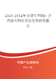 2025-2031年全球與中國ε-己內(nèi)酯市場現(xiàn)狀及前景趨勢報告