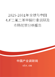 2025-2031年全球與中國4,4'二氟二苯甲酮行業(yè)調(diào)研及市場前景分析報告