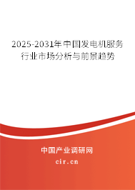 2025-2031年中國發(fā)電機(jī)服務(wù)行業(yè)市場分析與前景趨勢