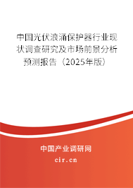 中國光伏浪涌保護器行業(yè)現(xiàn)狀調(diào)查研究及市場前景分析預(yù)測報告(2025年版) 中國光伏浪涌保護器行業(yè)現(xiàn)狀調(diào)查研究及市場前景分析預(yù)測報告(2025年版)