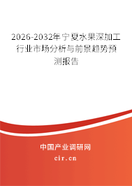 2026-2032年寧夏水果深加工行業(yè)市場(chǎng)分析與前景趨勢(shì)預(yù)測(cè)報(bào)告