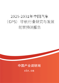 2025-2031年中國汽車（GPS）導航行業(yè)研究與發(fā)展前景預測報告