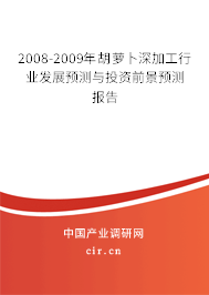 2008-2009年胡蘿卜深加工行業(yè)發(fā)展預(yù)測與投資前景預(yù)測報告