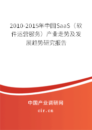 2010-2015年中國SaaS（軟件運營服務(wù)）產(chǎn)業(yè)走勢及發(fā)展趨勢研究報告