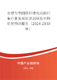 全球與中國碳纖維電動自行車行業(yè)發(fā)展現(xiàn)狀調(diào)研及市場前景預(yù)測報告（2024-2030年）