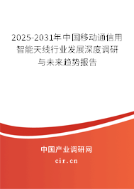2025-2031年中國移動通信用智能天線行業(yè)發(fā)展深度調(diào)研與未來趨勢報告 2025-2031年中國移動通信用智能天線行業(yè)發(fā)展深度調(diào)研與未來趨勢報告