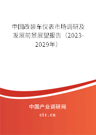 中國改裝車儀表市場調(diào)研及發(fā)展前景展望報告（2023-2029年）