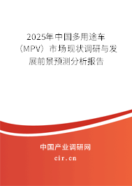 2025年中國多用途車(MPV)市場現(xiàn)狀調(diào)研與發(fā)展前景預測分析報告 2025年中國多用途車(MPV)市場現(xiàn)狀調(diào)研與發(fā)展前景預測分析報告