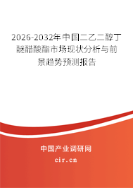 2026-2032年中國二乙二醇丁醚醋酸酯市場現(xiàn)狀分析與前景趨勢(shì)預(yù)測報(bào)告