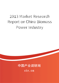 2013 Market Research Report on China Biomass Power Industry 2013 Market Research Report on China Biomass Power Industry