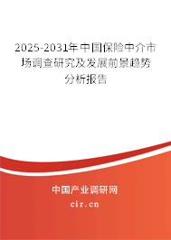 2025-2031年中國保險中介市場調(diào)查研究及發(fā)展前景趨勢分析報告