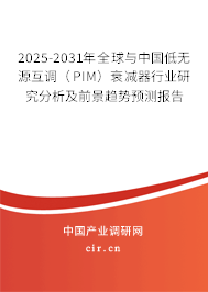 2025-2031年全球與中國低無源互調(diào)（PIM）衰減器行業(yè)研究分析及前景趨勢預測報告