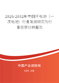 2026-2032年中國干電池（一次電池）行業(yè)發(fā)展研究與行業(yè)前景分析報告