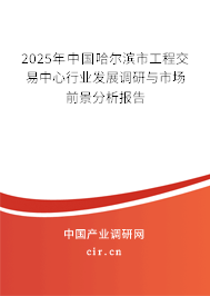2025年中國哈爾濱市工程交易中心行業(yè)發(fā)展調(diào)研與市場前景分析報(bào)告