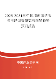 2025-2031年中國墻面清潔服務(wù)市場(chǎng)調(diào)查研究與前景趨勢(shì)預(yù)測(cè)報(bào)告