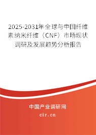 2025-2031年全球與中國纖維素納米纖維（CNF）市場現(xiàn)狀調(diào)研及發(fā)展趨勢分析報告